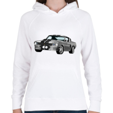 PRINTFASHION Ford Mustang - Női kapucnis pulóver - Fehér