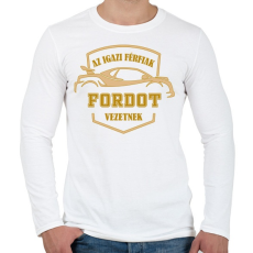 PRINTFASHION Fordos sofőr - Férfi hosszú ujjú póló - Fehér