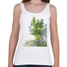 PRINTFASHION Forest & Girl - Női atléta - Fehér női trikó