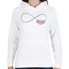 PRINTFASHION Forever6 - Női kapucnis pulóver - Fehér női pulóver, kardigán