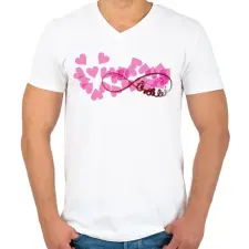 PRINTFASHION Forever7 - Férfi V-nyakú póló - Fehér férfi póló