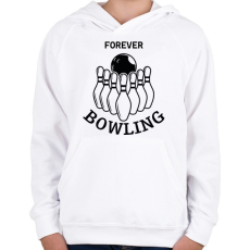 PRINTFASHION Forever bowling - Gyerek kapucnis pulóver - Fehér