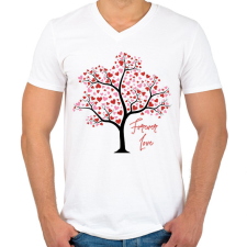 PRINTFASHION Forever Love - Férfi V-nyakú póló - Fehér férfi póló