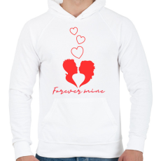 PRINTFASHION Forever mine - Férfi kapucnis pulóver - Fehér
