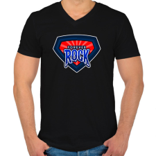 PRINTFASHION FOREVER ROCK - Férfi V-nyakú póló - Fekete férfi póló