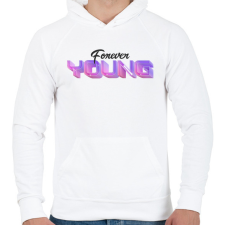 PRINTFASHION foreveryoung - Férfi kapucnis pulóver - Fehér férfi pulóver, kardigán
