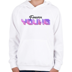 PRINTFASHION foreveryoung - Gyerek kapucnis pulóver - Fehér