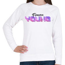 PRINTFASHION foreveryoung - Női pulóver - Fehér női pulóver, kardigán