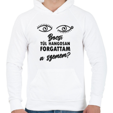 PRINTFASHION Forgattam a szemem - Férfi kapucnis pulóver - Fehér