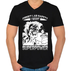 PRINTFASHION Forget lab safety - Férfi V-nyakú póló - Fekete