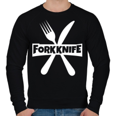 PRINTFASHION Forkknife - Férfi pulóver - Fekete