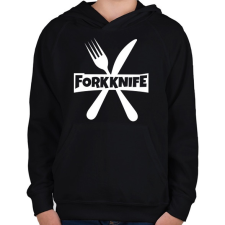 PRINTFASHION Forkknife - Gyerek kapucnis pulóver - Fekete gyerek pulóver, kardigán