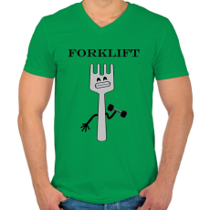 PRINTFASHION Forklift - Férfi V-nyakú póló - Zöld