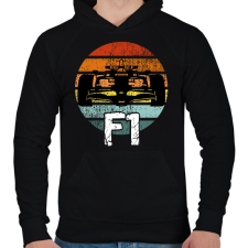 PRINTFASHION Forma1 - Férfi kapucnis pulóver - Fekete férfi pulóver, kardigán