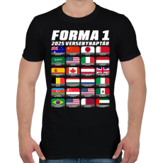 PRINTFASHION Forma 1 2025 versenyek - Férfi póló - Fekete