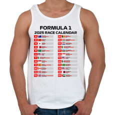 PRINTFASHION Forma 1 2025 versenynaptár  - Férfi atléta - Fehér