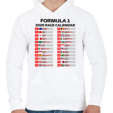 PRINTFASHION Forma 1 2025 versenynaptár - Férfi kapucnis pulóver - Fehér férfi pulóver, kardigán