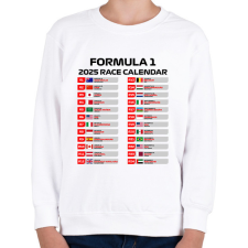 PRINTFASHION Forma 1 2025 versenynaptár  - Gyerek pulóver - Fehér gyerek pulóver, kardigán