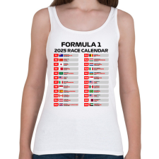 PRINTFASHION Forma 1 2025 versenynaptár  - Női atléta - Fehér női trikó