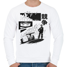 PRINTFASHION Forma 1 anime - Férfi pulóver - Fehér férfi pulóver, kardigán