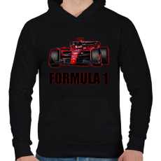 PRINTFASHION Forma 1 - Férfi kapucnis pulóver - Fekete