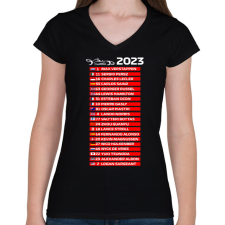 PRINTFASHION Forma 1 Versenyzők 005 - Női V-nyakú póló - Fekete női póló