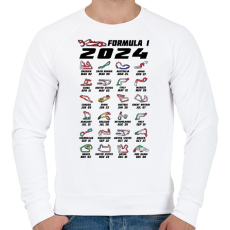 PRINTFASHION Formula 1 - 2024 versenynaptár (fekete) - Férfi pulóver - Fehér