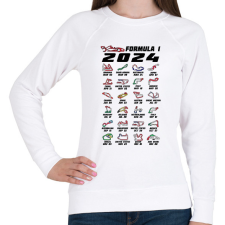 PRINTFASHION Formula 1 - 2024 versenynaptár (fekete) - Női pulóver - Fehér női pulóver, kardigán