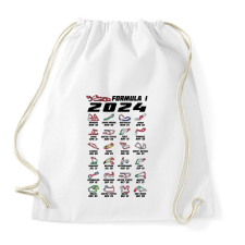 PRINTFASHION Formula 1 - 2024 versenynaptár (fekete) - Sportzsák, Tornazsák - Fehér tornazsák