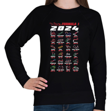 PRINTFASHION Formula 1 - 2024 versenynaptár - Női pulóver - Fekete