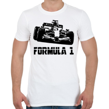 PRINTFASHION Formula 1 - Férfi póló - Fehér férfi póló