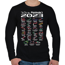 PRINTFASHION Formula 1 versenynaptár 2023 02 - Férfi hosszú ujjú póló - Fekete férfi póló