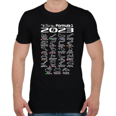 PRINTFASHION Formula 1 versenynaptár 2023  - Férfi póló - Fekete