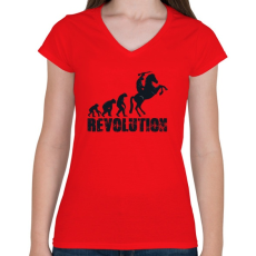 PRINTFASHION Forradalom - Női V-nyakú póló - Piros