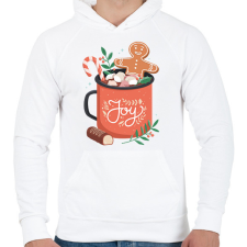 PRINTFASHION Forró csoki - Férfi kapucnis pulóver - Fehér férfi pulóver, kardigán