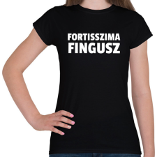PRINTFASHION FORTISSZIMA FINGUSZ - Női póló - Fekete női póló