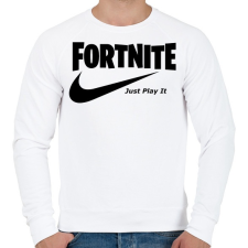 PRINTFASHION Fortite Just Play It Fekete - Férfi pulóver - Fehér férfi pulóver, kardigán