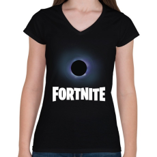 PRINTFASHION Fortnire Black Hole - Női V-nyakú póló - Fekete