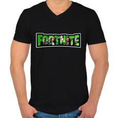 PRINTFASHION Fortnite9 - Férfi V-nyakú póló - Fekete
