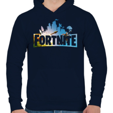 PRINTFASHION Fortnite #2 - Férfi kapucnis pulóver - Sötétkék férfi pulóver, kardigán