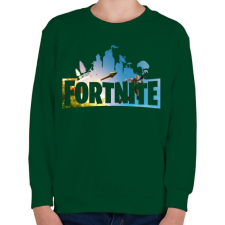 PRINTFASHION Fortnite #2 - Gyerek pulóver - Sötétzöld gyerek pulóver, kardigán