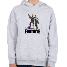 PRINTFASHION Fortnite #3 /Black/ - Gyerek kapucnis pulóver - Sport szürke