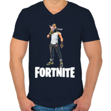 PRINTFASHION Fortnite #4 - Férfi V-nyakú póló - Sötétkék