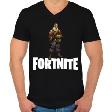 PRINTFASHION Fortnite #7 - Férfi V-nyakú póló - Fekete