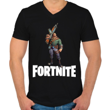 PRINTFASHION Fortnite #8 - Férfi V-nyakú póló - Fekete férfi póló