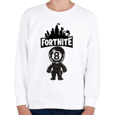 PRINTFASHION Fortnite 8ball skin - Gyerek pulóver - Fehér