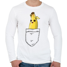 PRINTFASHION Fortnite - Banán skin - Férfi hosszú ujjú póló - Fehér férfi póló