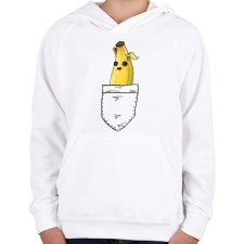 PRINTFASHION Fortnite - Banán skin - Gyerek kapucnis pulóver - Fehér gyerek pulóver, kardigán