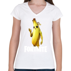 PRINTFASHION fortnite banana - Női V-nyakú póló - Fehér