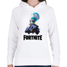 PRINTFASHION Fortnite_Battle_Bus - Női kapucnis pulóver - Fehér női pulóver, kardigán